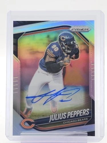 JULIUS PEPPERS 2025 PANINI PRIZM FOOTBALL AUTOGRAPH SILVER #296 BEARS Q7035