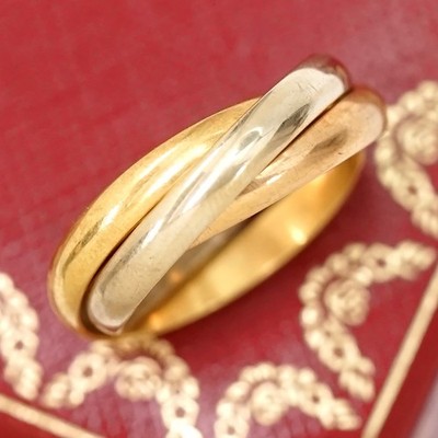 Cartier Trinity 3 Band Ring Gr. US8,75 EU59 18k Gelbgold 750 Auth #3186