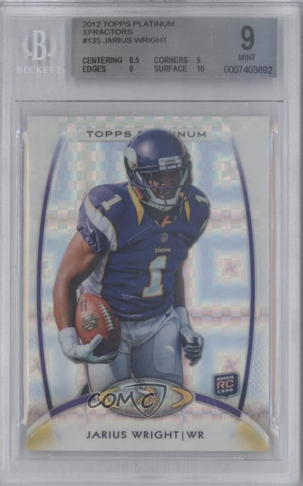 2012 Topps Platinum Rookie X-Fractor Jarius Wright #135 Rookie RC 0a36