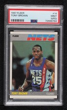 1987-88 Fleer Tony Brown #14 PSA 9 MINT (PD) 0b2