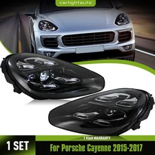Pair LED Projector Headlight For Porsche Cayenne 2015-2017 Xenon Head Lamps DRL