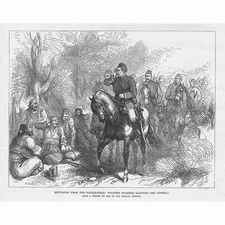 RUSSO-TURKISH WAR Wounded Turks Saluting the General - Antique Print 1877