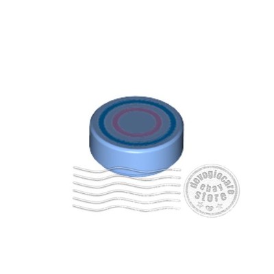 1x LEGO 98138pb062 Tile Decorated with Concentric Circles 1x1 Medium Blue