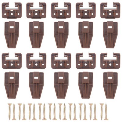 10 Sets Drawer Track Guide and Glides, Center Mount Drawer Plastic Slides Dra...