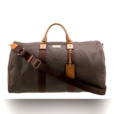 Michael Kors MK Bedford Designer Signature Leather Travel Duffel Weekender Bag