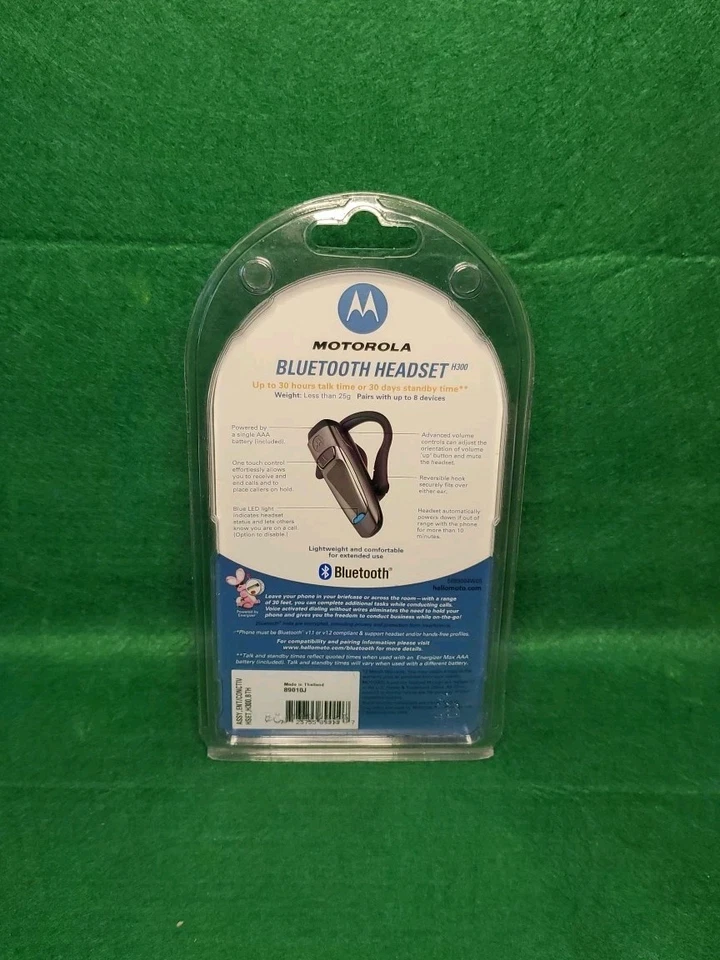 Motorola H300 TRAVEL BLUETOOTH~Fone de Ouvido Sem Fio Operado por Bateria~Lacrado de Fábrica - Imagem 2 de 3
