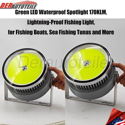2PCS 110V-330V 500-1000W Large Fish Collector Light Abovewater Marine w/ Cable