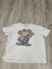 Vintage Tan Garfield Garf Brooks Parody T-Shirt Adult Large Delta Apparel 
