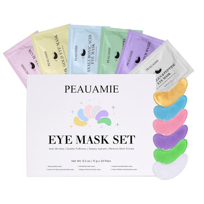 24 Pairs Under Eye Patches Collagen Hyaluronic Acid Mask for Dark Circles