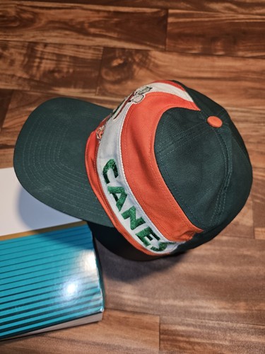 Vintage Rare University of Miami Hurricanes NCAA Sports Swirl Hat Vtg Snapback - Picture 8 of 15