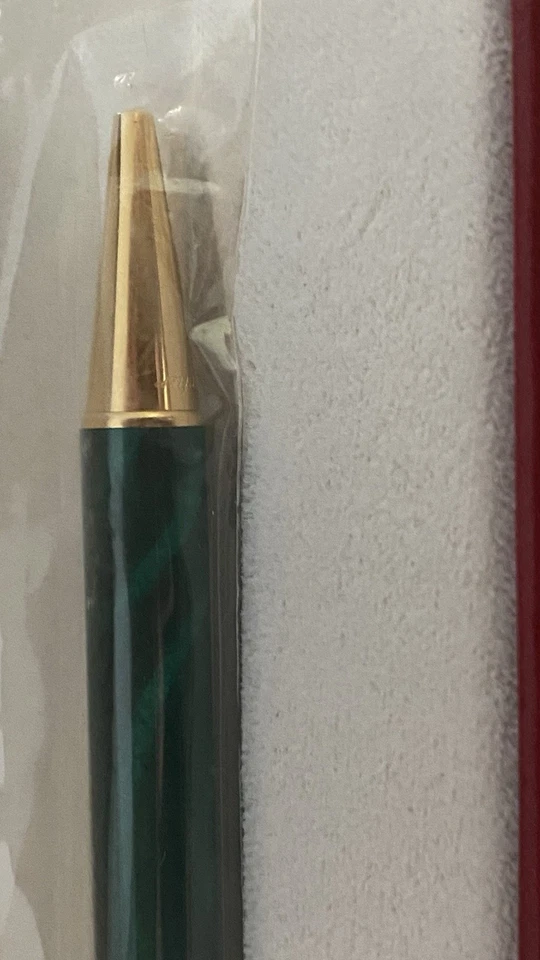 Bolígrafo Cartier Must De Cartier Bolígrafo Trinidad Verde Malaquita Nuevo en Caja Foto 4 de 4
