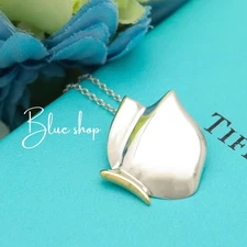 Tiffany & Co. Butterfly Necklace Pendant 16.2" Silver 925 & 18K Gold