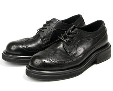 Men's Leather Carved Lace Up Round Toe Brogue Casual Business Office Work Shoes