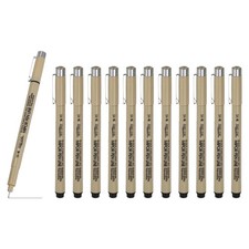 Fineliner Pens, 12 Pcs 04 0.4mm Fineliner Marker Black Waterproof Ink Pens