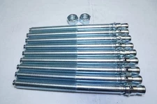 READ! Lot of 9) 7/8"x12" Wedge Anchor Zinc Plated Carbon Steel 6" Thread Length