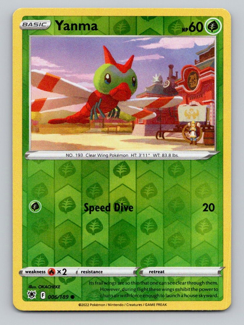 Yanma 006/189 Common Astral Radiance Pokemon Reverse Holo Near Mint