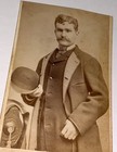 Rare Antique Dapper Man Hat in Hand Great Coat Pawtucket Rhode Island CDV Photo! — photo 1