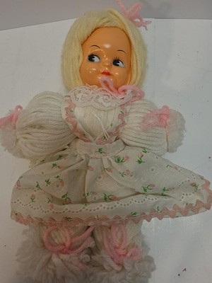 Vintage Handmade Hard Face Yarn Body Cloth Dress Baby Doll