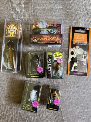 Megabass 6pc Topwater Hard Bait Lot Pop Max Live'n Cicada Griffon Siglett