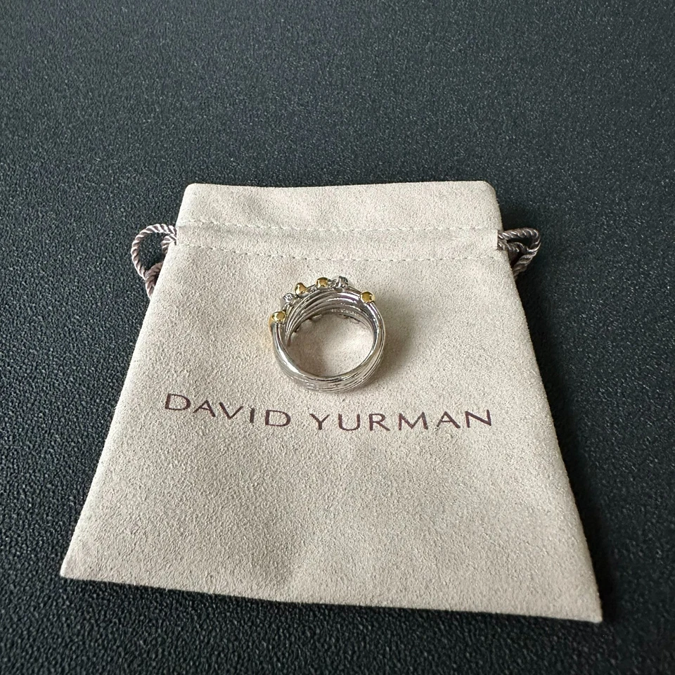 Anillo David Yurman Helena 925/18K Diamante Envolvente Banda - EE. UU. Talla 6 Foto 4 de 4