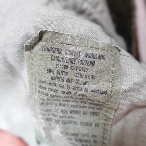 Vintage Woodland Camo BDU Pants Mens Large Long Combat Military Cargo 80s Army - Picture 15 of 22