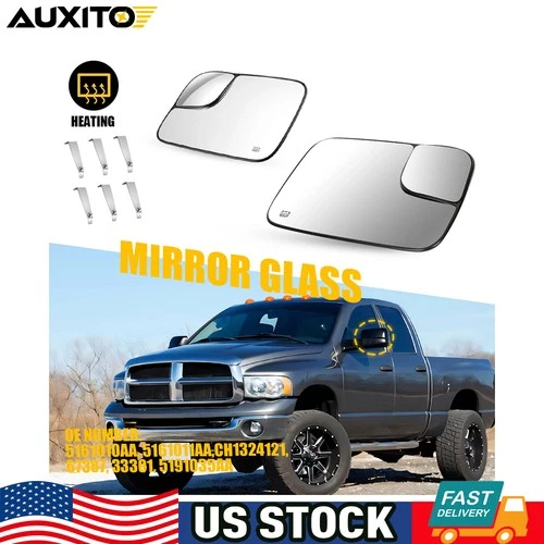 Left Right Heated Mirror Glass Fit For 2005-2008 Dodge Ram 1500 2005-2009 2500