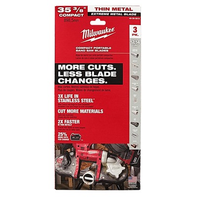 Milwaukee 48-39-0619 35-38'' 12/14 TPI Extreme Thin Metal Bandsaw Blades 3PK