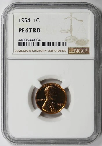 1954 Lincoln Wheat Penny 1C Proof PF 67 RD Red NGC