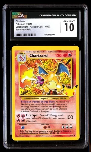 CGC 10 Charizard 4/102 Pok�mon Celebrations Classic . 2021 English