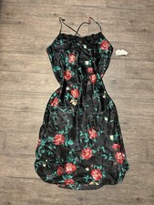 NWT California Dynasty Black Floral Slip