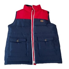 Lee Down Vest Jacket Kids Size 6 Navy Red Full Zip Pockets