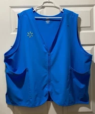 Walmart Blue Employee Vest Full Zip Pockets Chest = 60”~Size 4XL *READ*