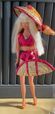 Vintage Barbie and Outfit Bikini, Straw Hat and Bag