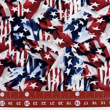 Patriotic Fabric | Made in USA Wavy Star & Stripe Flag | Santee YARD