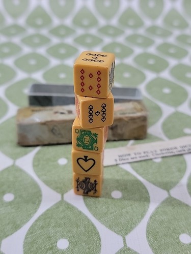 Vintage Retro Benno Butterscotch Poker Dice Set Boxed
