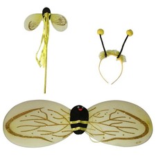 Pack of 3 YELLOW BEE BUMBLEBEE WINGS WAND HEADBAND DRESS UP