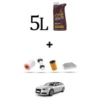 Hoffcar Servicekit 4 Filter Und 5L ÖL FüR Audi A6 (C7) 2.0 Tdi 140KW 2013