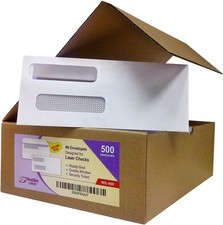 NextDayLabels - Box of 500 8 Self Seal Double Window Security Check Envelopes