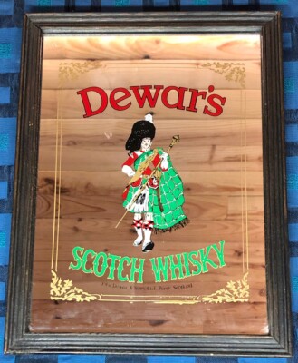 Seltener Werbespiegel DEWAR S SCOTCH WHISKY John Dewar & Sons