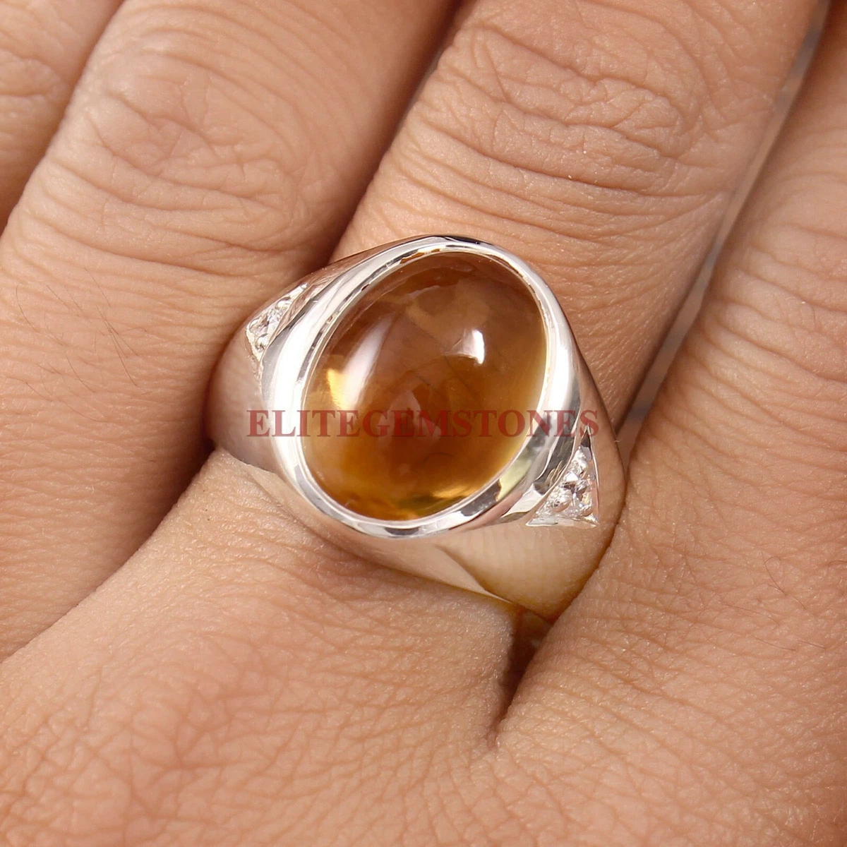 Bague citrine homme sales