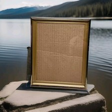Gold Metal Matted 11x9 Picture Frame with Insert Mat Brass Tone Picture 8x10
