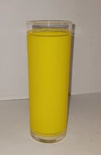 Vintage Federal Glass Frosted Yellow MCM Tom Collins Tumbler Barware Primary Col