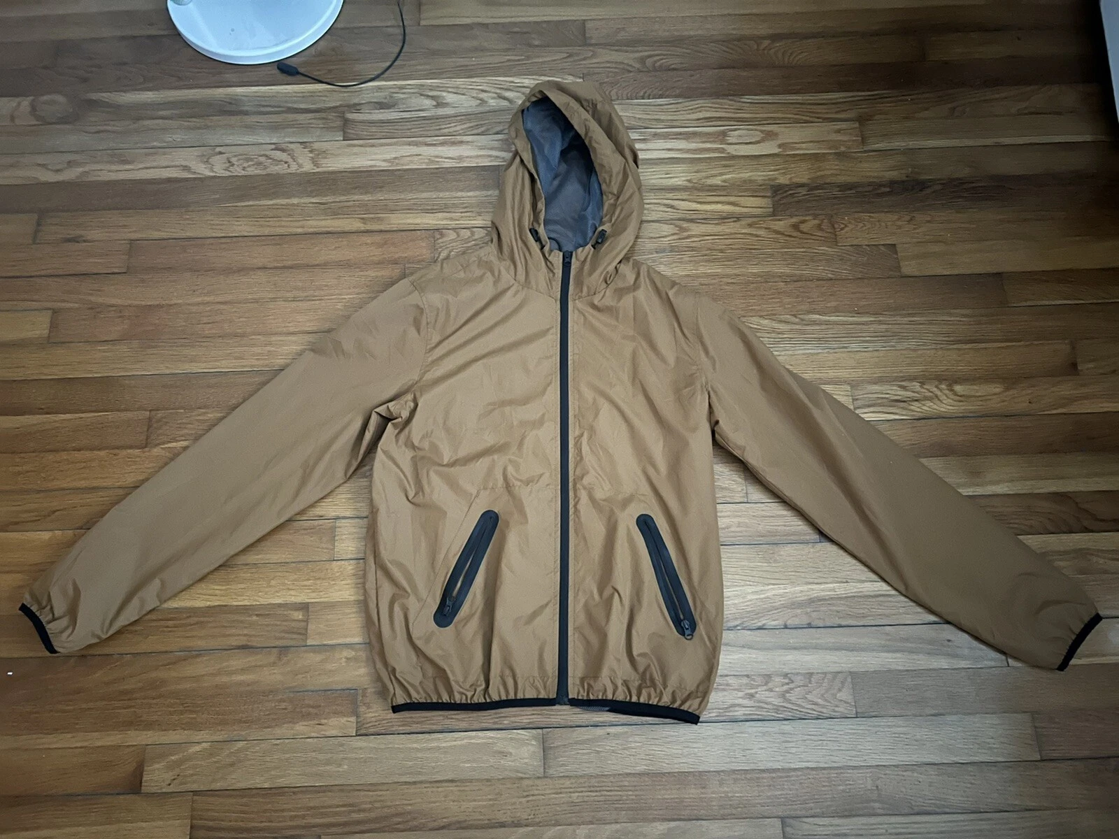 Cedar Wood State Olive Hooded Lightweight Wind Jacket Men's Zip Up Pockets SZ M