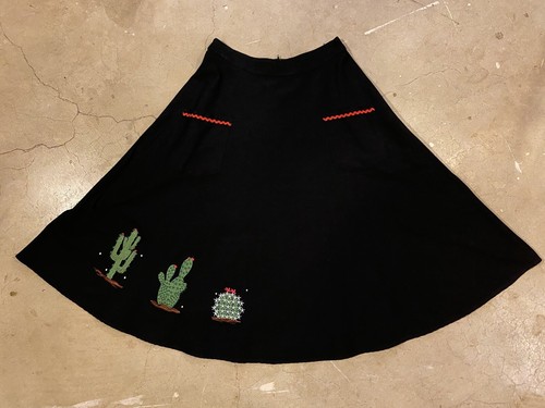 Nuevo Collectif London Pequeño (Reino Unido 10) Negro Silvia Emb Cactus Columpio Falda Bolsillos - Imagen 2 de 8