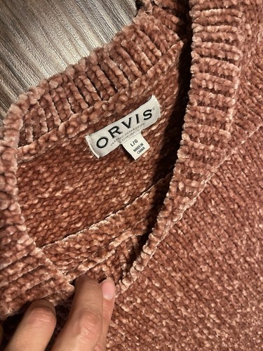 Suéter Orvis Mujer Chenilla Cuello Redondo Super Suave Rosa Grande - Imagen 2 de 8