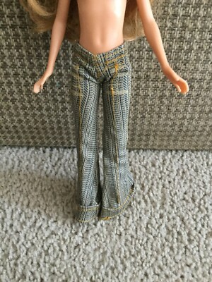 2003 Style It! Dana Bratz Doll Pants Only Bell Bottom Style Tan Navy