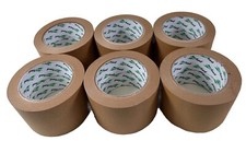 6 Rolls Pac Plus Kraft Paper Tape Solvent Adhesive Packaging Tape 72mm 50m Eco