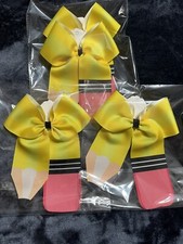 NEW Back to School Pencil Girls Hair Bow Clip 1 Piece