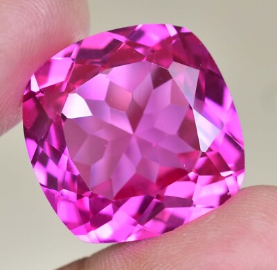 Natural Pink Ruby 36.95 Ct Cushion Certified Flawless Loose Gemstone From Mogok