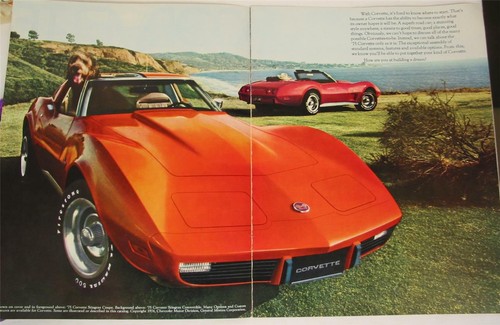 Brochure Chevrolet Corvette 1975 Vintage Originale NON Ristampa - Settembre 1974 GM - Foto 3 di 4